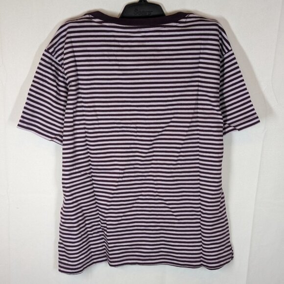 Free Assembly Women's Short Sleeve Crop Stripe Cotton Purple Box Tee size XS - Picture 4 of 6